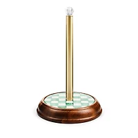 Mackenzie-Childs Emerald Check Wood Paper Towel Holder