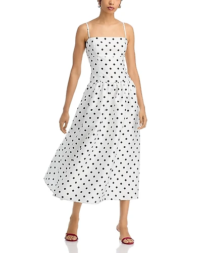 French Connection Strappy Polka Dot Midi Dress