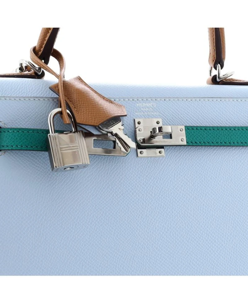 Kelly Handbag Tricolor Epsom with Palladium Hardware