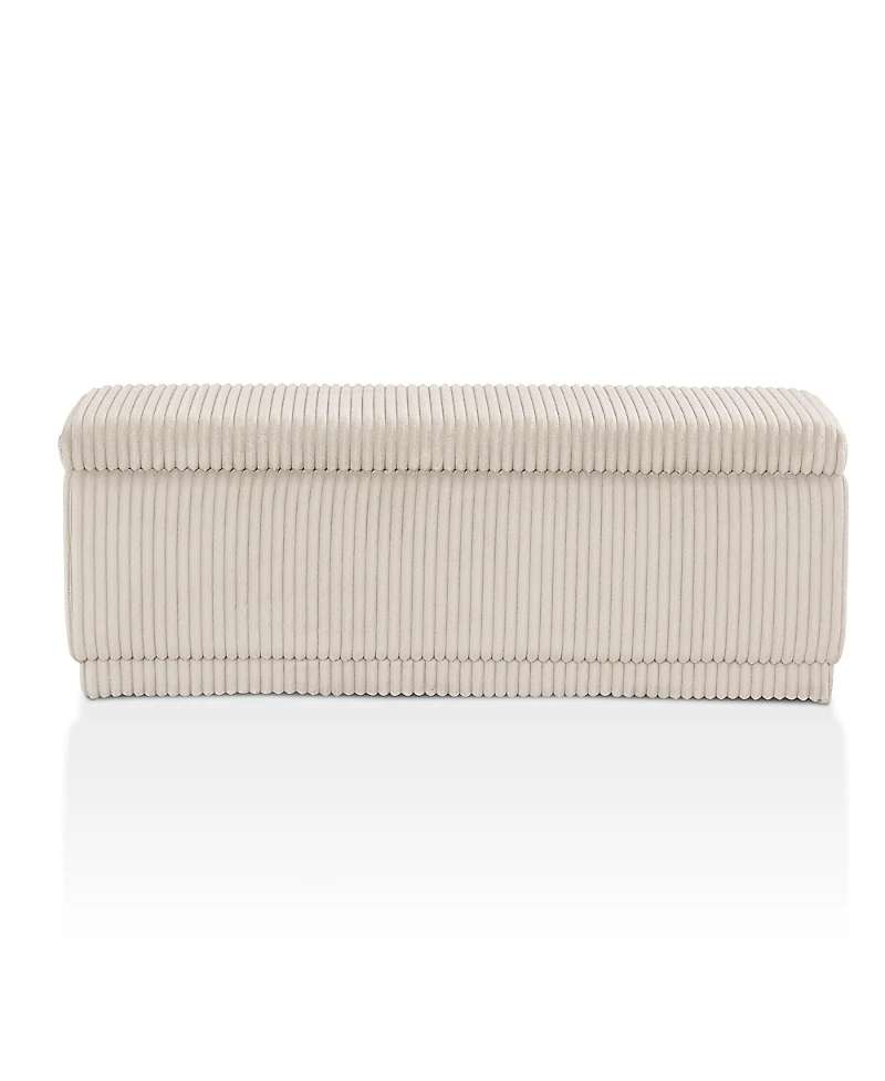 Furniture of America Lyla Chenille Rectangle Storage Bench