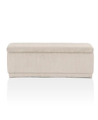Furniture of America Lyla Chenille Rectangle Storage Bench
