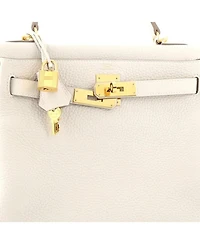 Kelly 28 Handbag Light Clemence with Gold Hardware