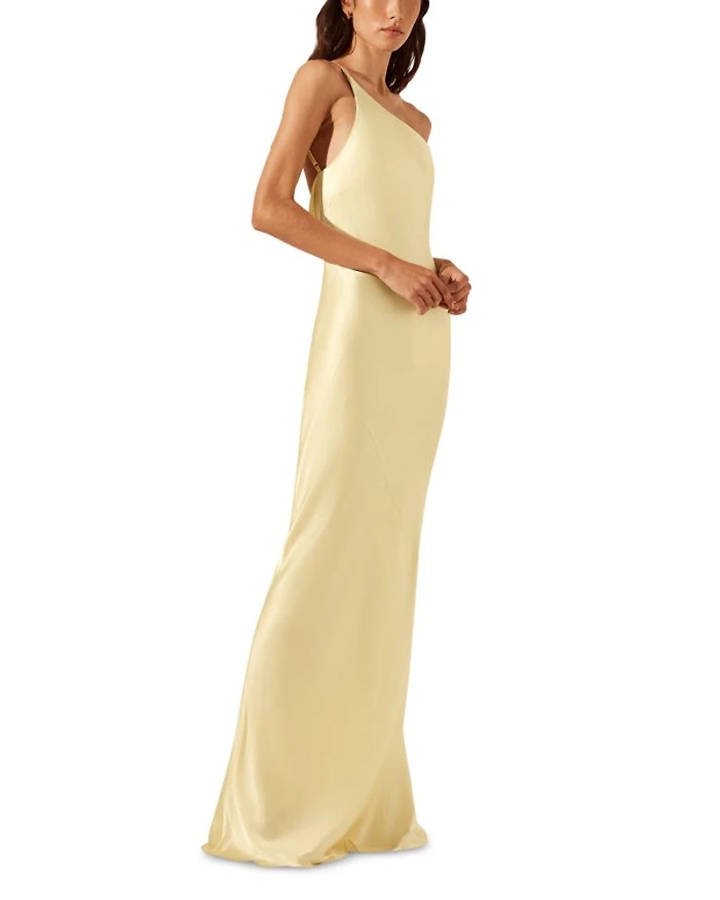 La Lune One Shoulder Cowl Back Gown