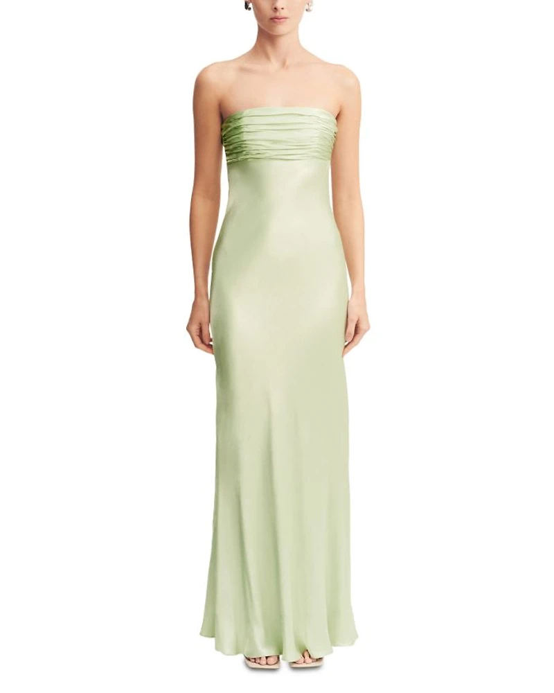 La Lune Strapless Ruched Bodice Gown