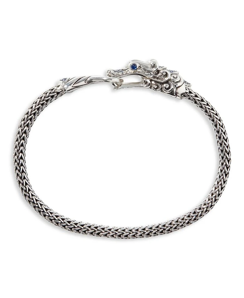 Sterling Silver Legends Naga Blue Sapphire Dragon Link Bracelet