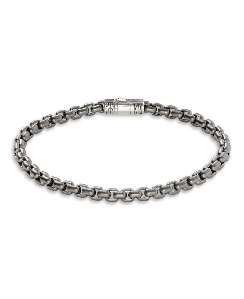 Sterling Silver With Black Rhodium Classic Chain Bracelet