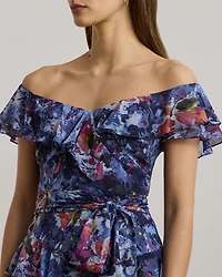 Print Off The Shoulder Cocktail Dress