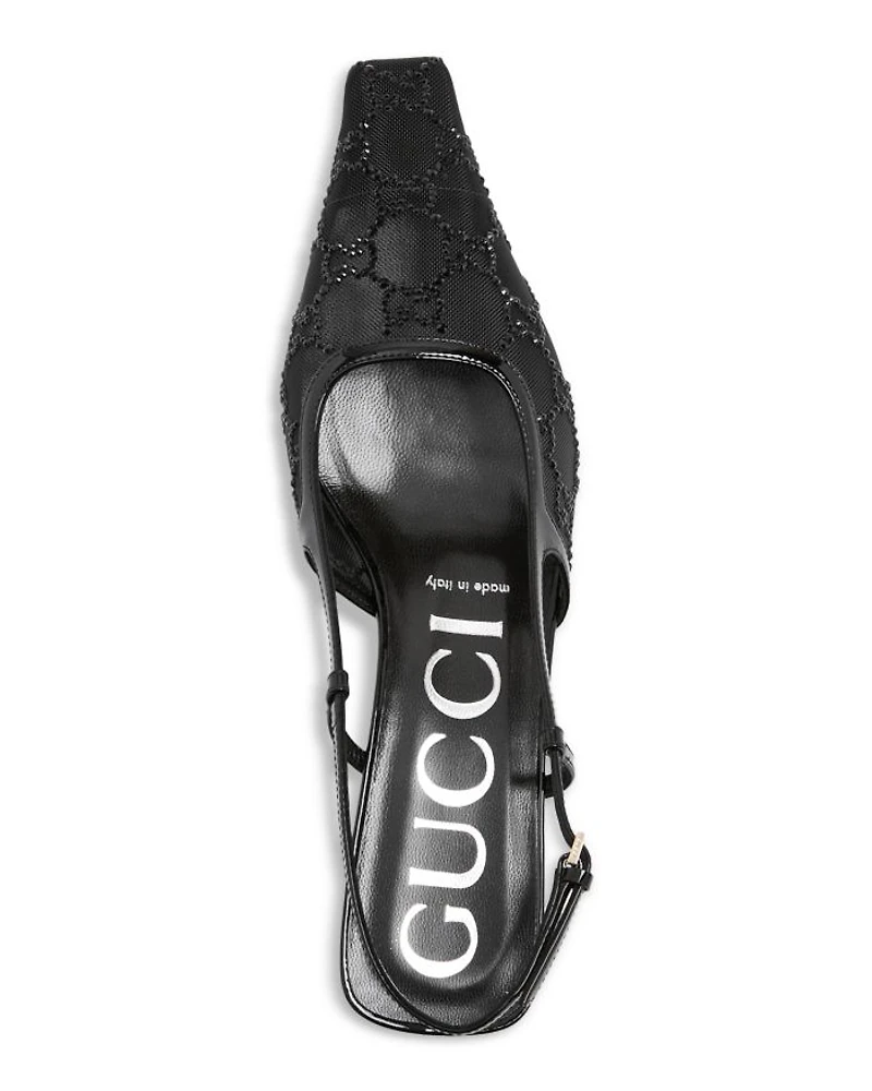 GG Embellished Slingback Pumps