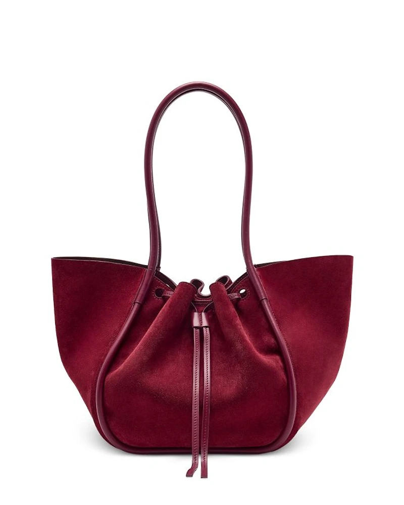 Large Ruched Tote in Suede