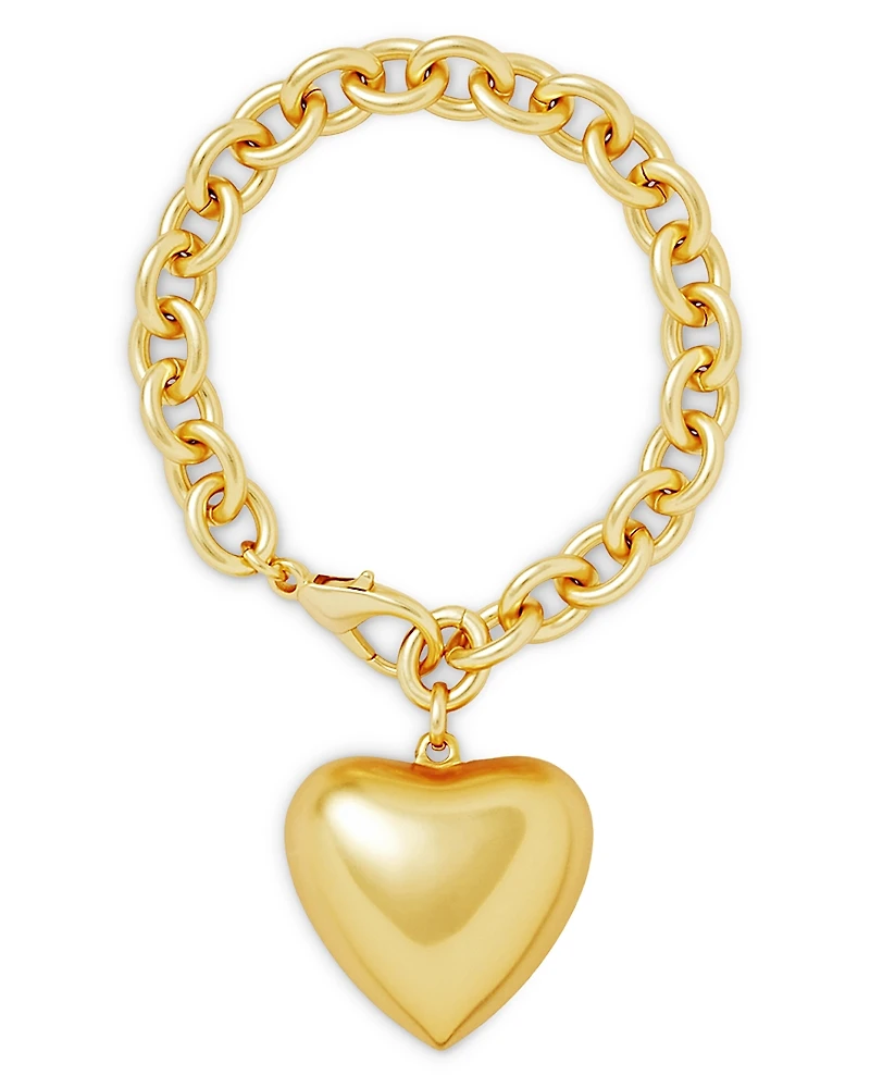 Roxanne Assoulin Puffy Heart Charm Link Bracelet