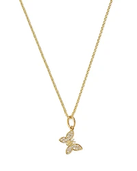 Sydney Evan 14K Yellow Gold Diamond Butterfly Pendant Necklace, 18