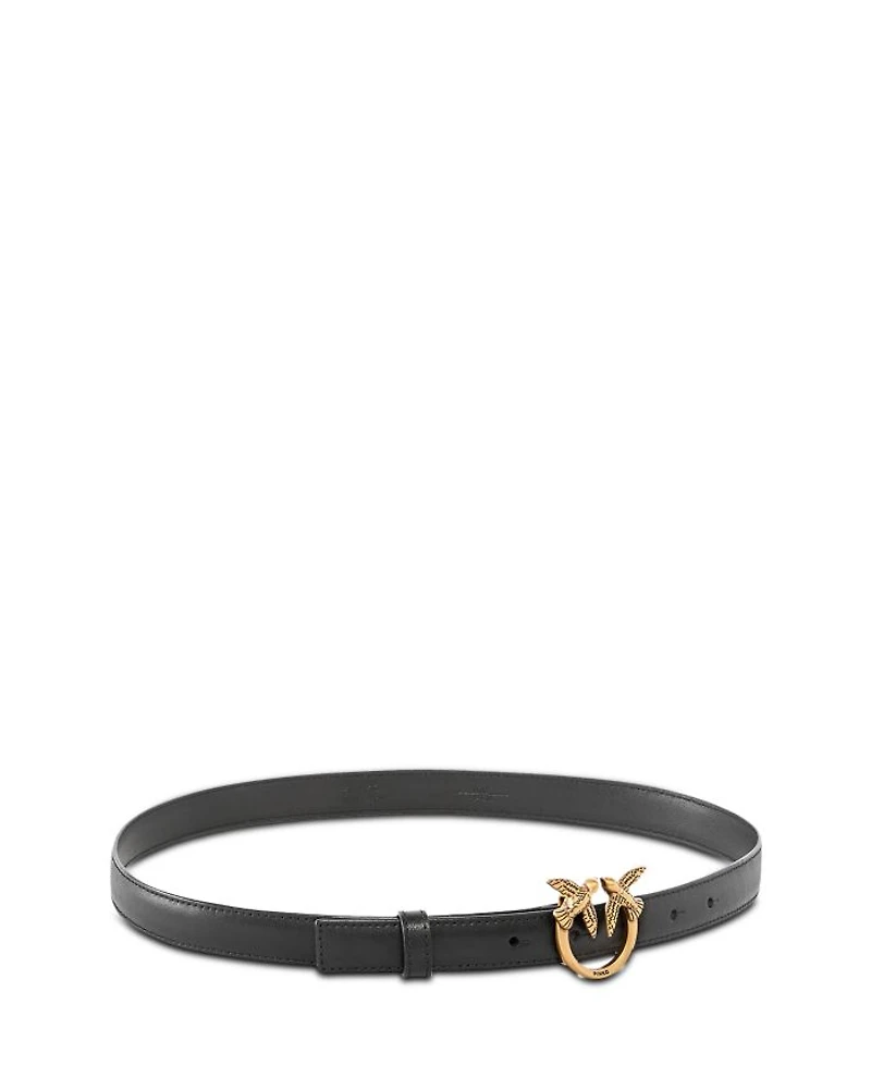 Women's Love Berry H2 Black Leather Belt
