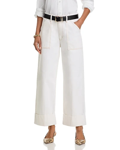 Frame The Utility Trouser High Rise Ankle Wide Leg Jeans