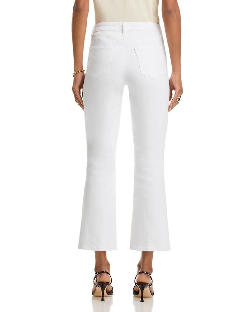 Noya High Rise Slim Flare Jeans Blanc