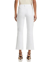 Noya High Rise Slim Flare Jeans Blanc
