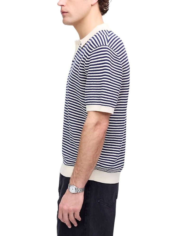 Pointelle Stitch Regular Fit Short Sleeve Sweater