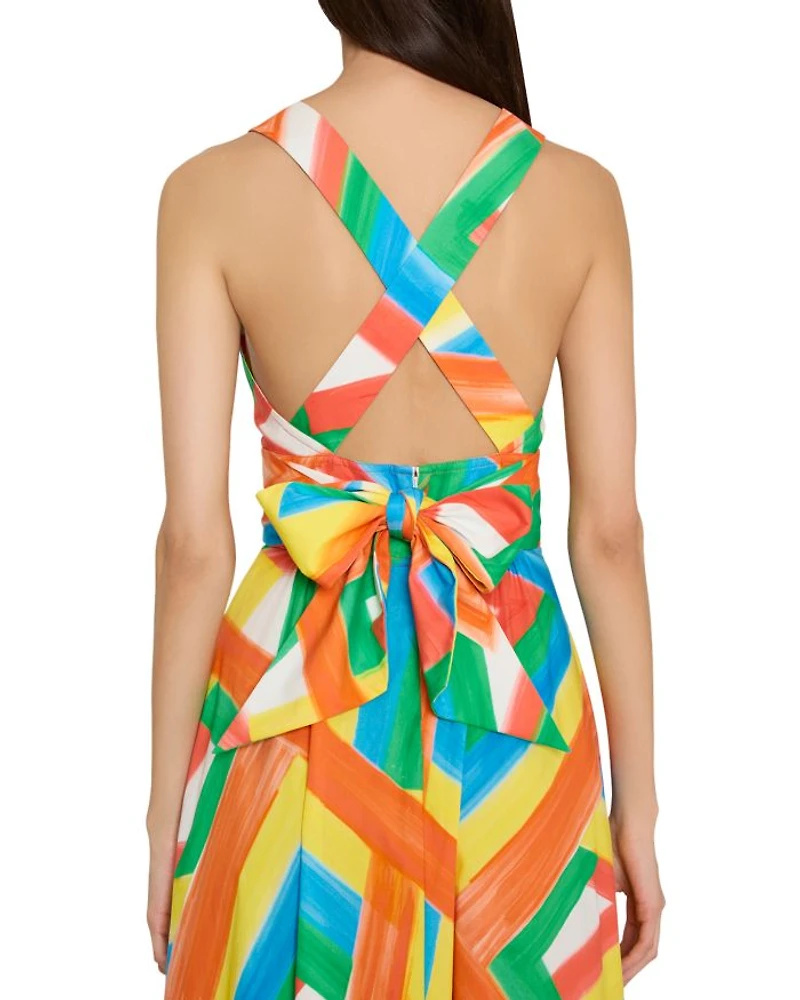 Catarina Multi Stripe Poplin Maxi Dress