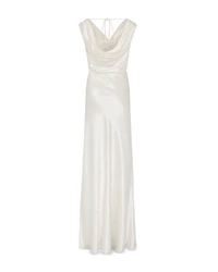 Hammered Satin Cowl Neck Gown