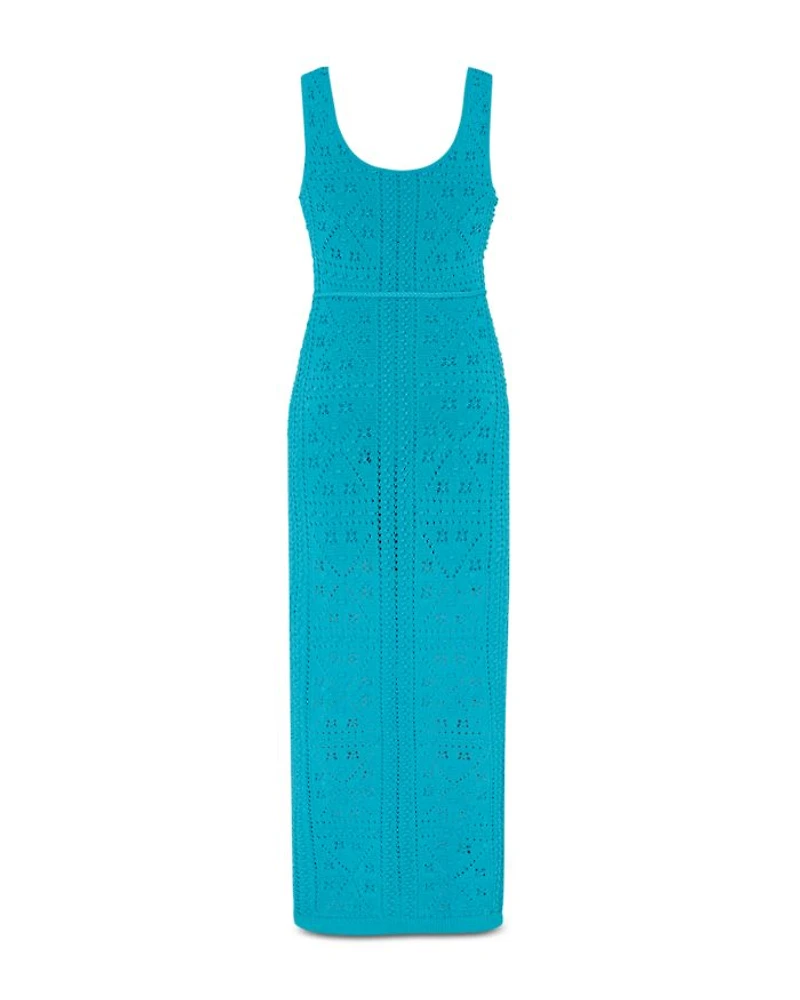 Bubble Pointelle Knit Midi Dress