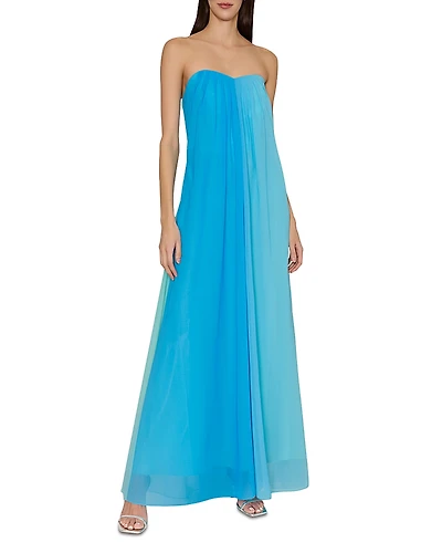 Milly Sunset Stripe Strapless Maxi Dress