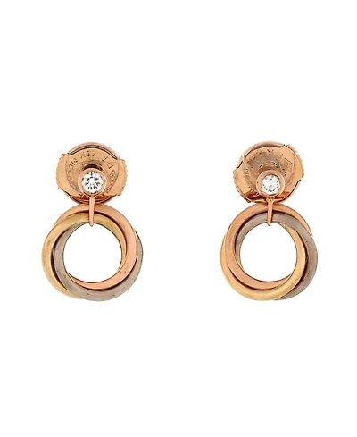 Pre-Owned Cartier Trinity Dangle Earrings 18K Tricolor Gold with Diamond