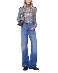 Sequin Turtleneck Top