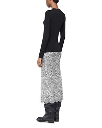 Metallic Lace Maxi Skirt