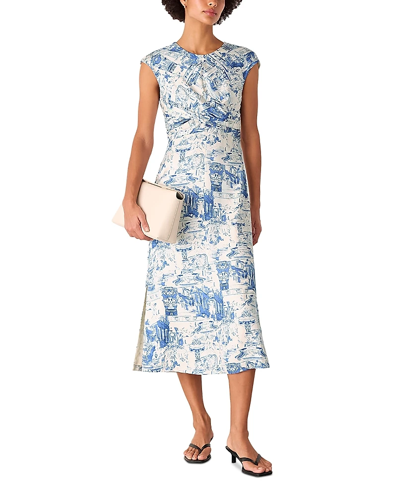 Whistles Rome Print Midi Dress