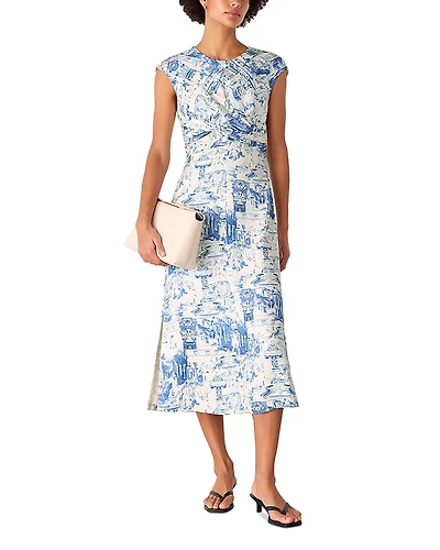 Whistles Rome Print Midi Dress