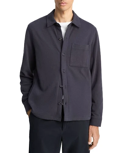Sueded Jersey Button Front Shirt