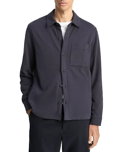 Vince Sueded Jersey Button Front Shirt