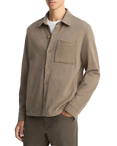 Vince Sueded Jersey Button Front Shirt