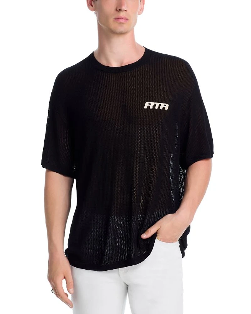 Oversized Fit Graphic Logo Mesh Tee