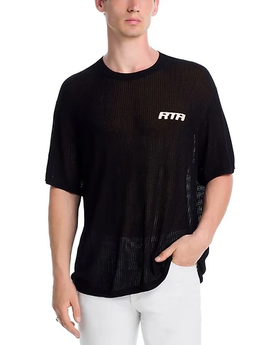 Oversized Fit Graphic Logo Mesh Tee