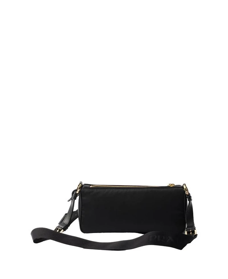 Re-Nylon and Leather Shoulder Bag