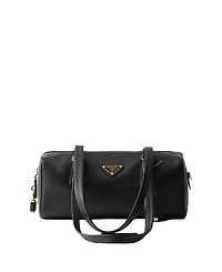 Prada Medium Leather Top-Handle Bag with Padlock