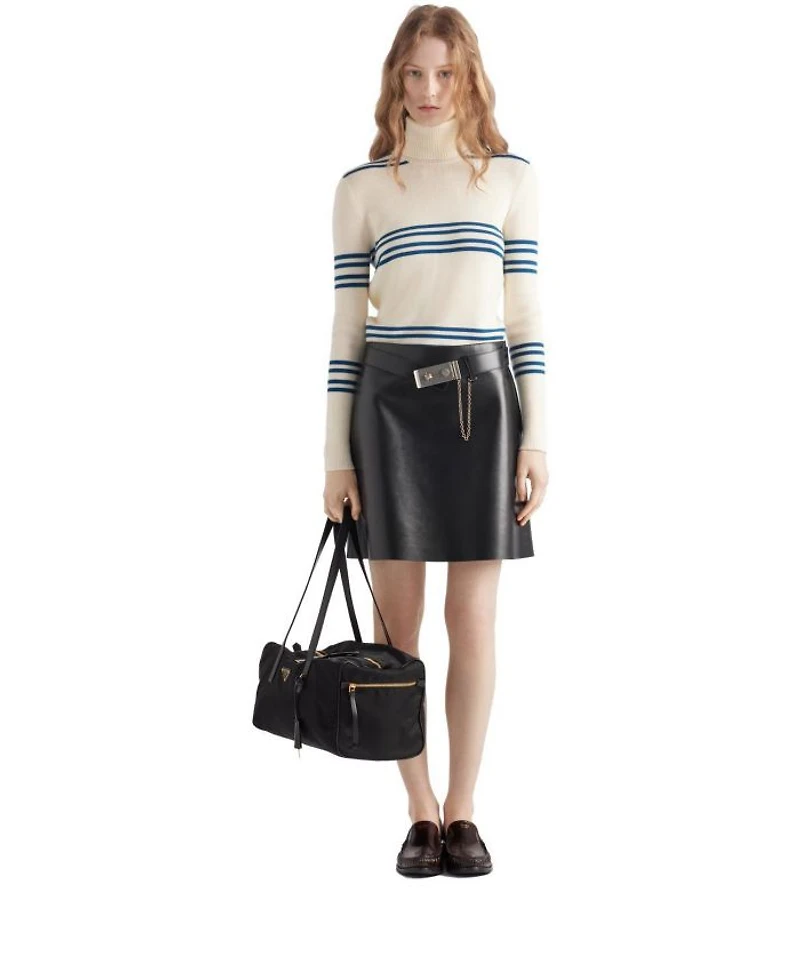 Large Re-Nylon Top-Handle Bag with Padlock