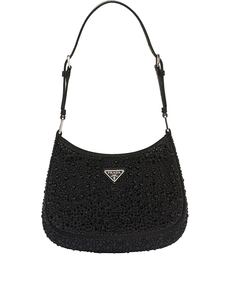 Prada Cleo Satin Bag with Crystals