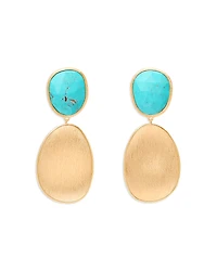 Marco Bicego 18K Yellow Gold Lunaria Turquoise Double Drop Earrings