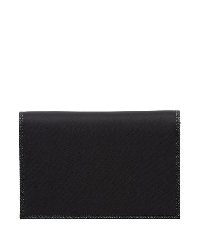 Re-Nylon and Saffiano Leather Passport Holder