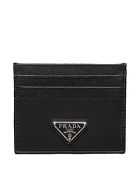 Re-Nylon and Saffiano Leather Card Holder