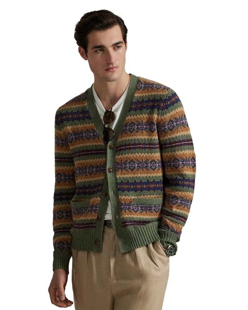 Fair Isle Cotton Blend Cardigan