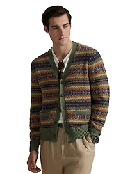 Fair Isle Cotton Blend Cardigan