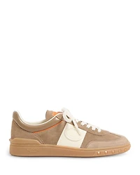 Men's Embroidered La Greca Suede Sneakers
