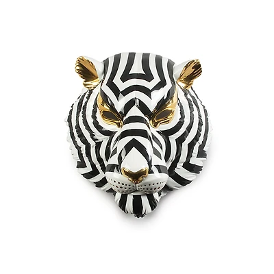 Lladro Tiger Mask, Black - Gold