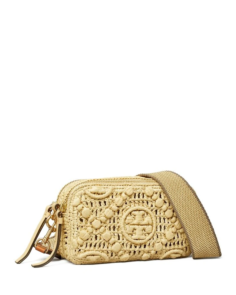 Miller T Monogram Raffia Crossbody