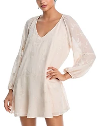 Embroidered Floral Chiffon Mini Dress - Exclusive