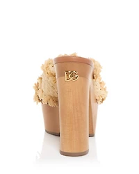 Women's Frayed Raffia Platform Wedge Sandals