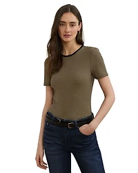 Striped Stretch Cotton Crewneck Tee