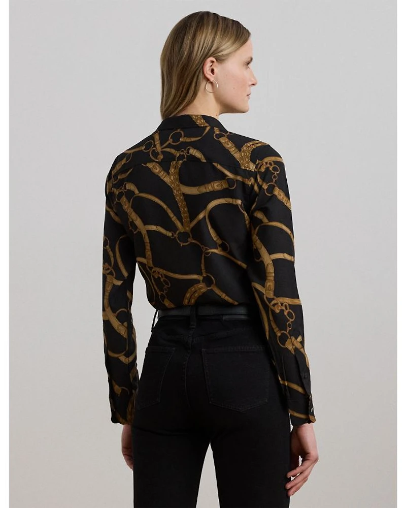 Classic Fit Belting Print Crepe Shirt